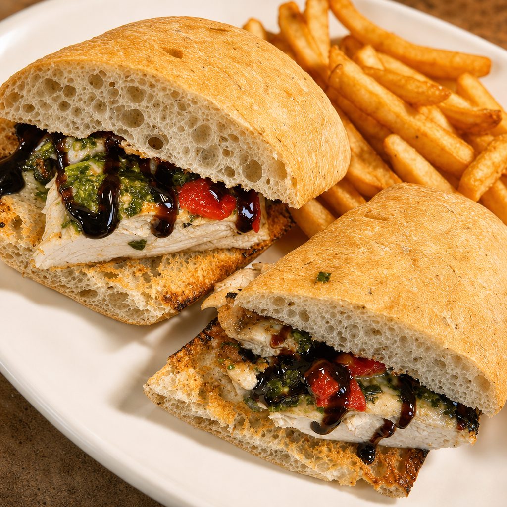 Pesto Chicken Sandwich.